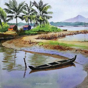 Sujith VT - Watercolor Landscape paiting