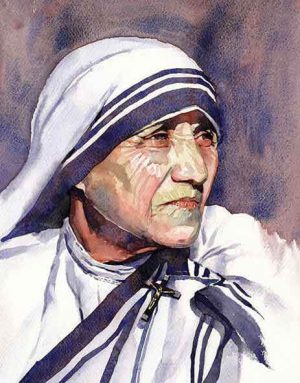Sujith VT - watercolor portrait Mother Theresa